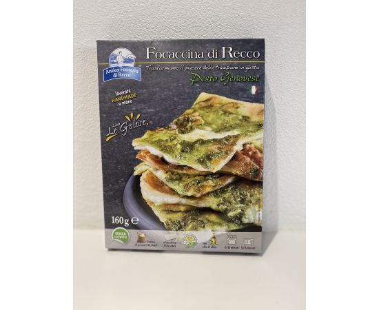 focaccia con queso y pesto